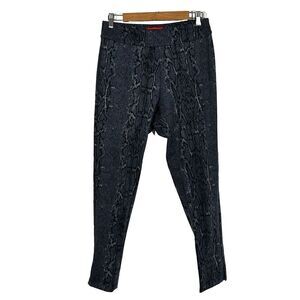 Krazy Larry Pants Size 6 Blue Snake Print Pull On Fitted Women's